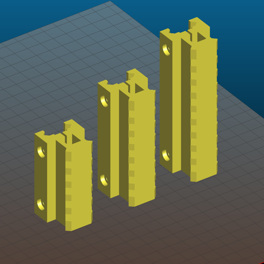 Picatinny riser for AR15, M4, M16, AK - 80mm and 100mm length, 5, 7 and 9 slots, 25mm height 3D model