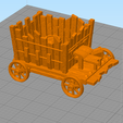5001.png Wooden cart on wheels with barrels 1 - Hobbit Dark Age Medieval terrain