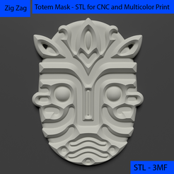 01.png Totem Mask Wall Art - Wall Sculpture for Decoration - Print and CNC - Multicolor Print