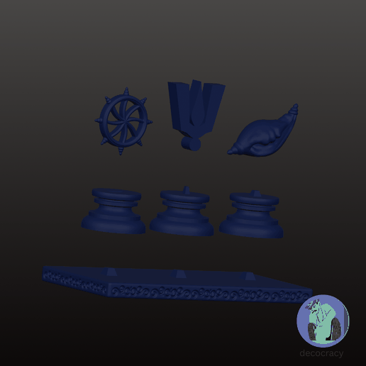 Tirupati-Balaji-Tirumala-Venkateshwara-swamy-tilak-3d-logo-emblem-1.png-13.png Elegante Tirupati Balaji Símbolo Sagrado Set | Chakra Tilak Shankh Emblema Trio | Vaishnav Hindu Decor | Dashboard Car Emblem Temple STL | 8" / 203 Mm