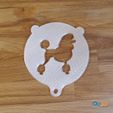 QU3D-00321-Schablone_Pudel_Styled.jpg Poodle - Milk Foam Template STL 3D Print Model High Polygon