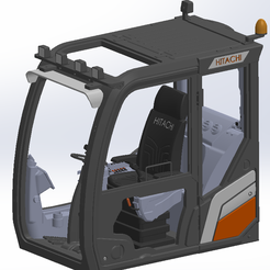 p1.png STL file Rc hitachi excavator cabin・3D printing idea to download