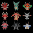 Wireframe-3.png Cute Dragon Character Pack | Chibi Fantasy Creatures | 3D Printable STL Models