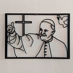 papa.jpg Archivo STL gratuito Papa Francisco para pared.・Objeto para descargar e imprimir en 3D, miguelonmex