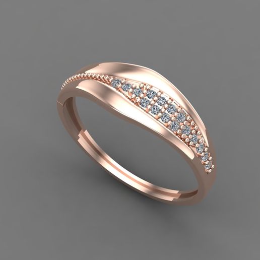 Womens Diamond Signet Ring Women Rings 3dmodels 3D print model 3D print model 3D model