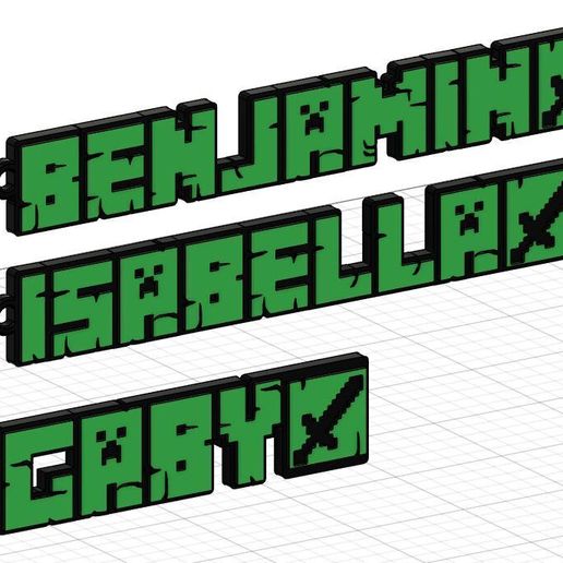 👽 MINECRAFT STYLE NAMES・Free STL File for 3D printing・Cults