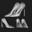 1.jpg 4 SET FASHIONABLE PENDANT WOMENS SHOES HALF-BOOTS 3D MODEL COLLECTION