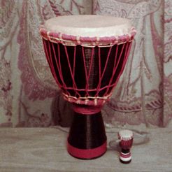 Djembe_On_Shelf.jpg Fichier 3D gratuit Tambour Djembe africain miniature・Objet à télécharger et à imprimer en 3D