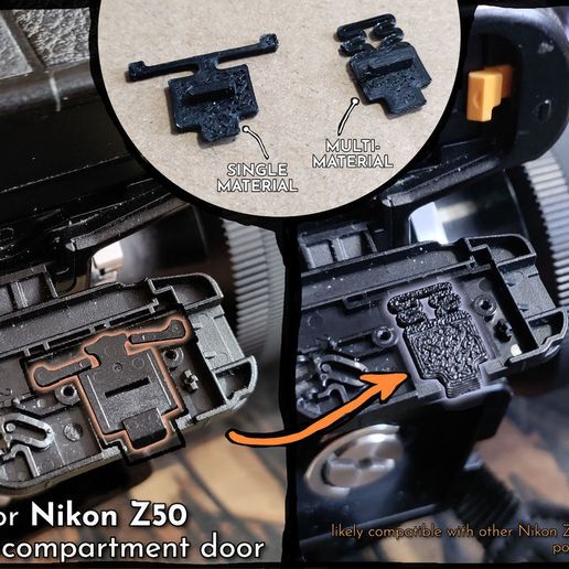 Nikon Z50 — battery compartment door spring latch thing
