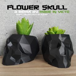 FlowerSkull-sqr.jpg Free STL file SkullFlower・Template to download and 3D print