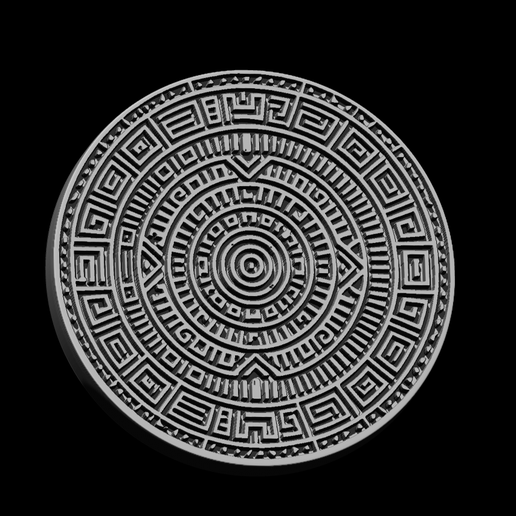 AZTEC ORNAMENTAL DISC – DETAILED 3D PRINT MODEL 3D model