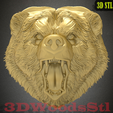 1.png bear,3D stl model relief wall decor, CNC Router Engraver, Artcam, Aspire, CNC files