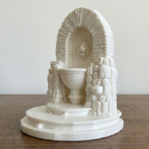 Stone Fountain with Lion Head : piece for Epic Diorama Scenography