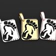 3.jpg Bigfoot Silhouette Fußabdruck Hundemarke - 18K Gold & Diamant Sasquatch Anhänger
