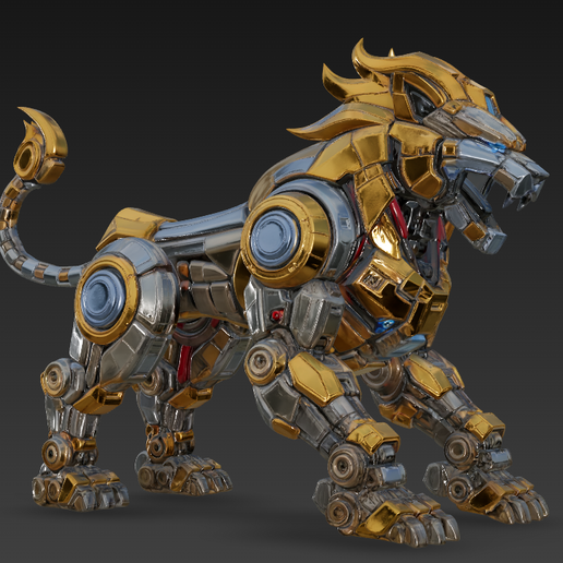 Fan Art Mecha Golden Armor of Leo - Knights of the Zodiac - Saint Seiya - 3D model önizlemesi