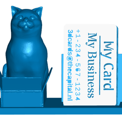 CBfront.png Free STL file Cat in a Box Business Card Holder (Expandable)・3D printable model to download