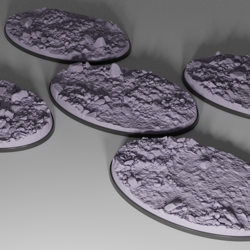 5x 170mm x 105mm oval base with stoney ground