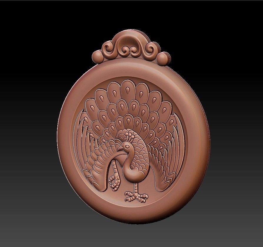 peacock_pendant7.jpg Free STL file peacock pendant・3D printing template to download, stlfilesfree