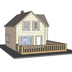 Leroy House Ver 1 Scenic.JPG 3D file PREMIUM N Scale Rural Town Small Home (#2 of 7 in set)・3D print design to download