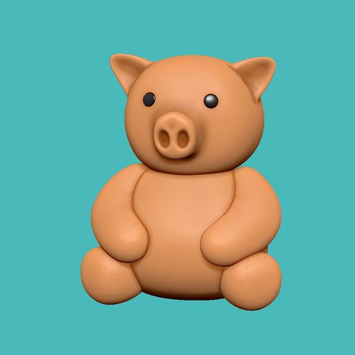 STL file little cute baby pig toy keychain kids toy easy print model my ...