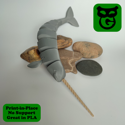 Narwhal.png STL-Datei Narwal Flexi・3D-Druck-Idee zum Herunterladen