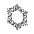 onlay20-01.JPG Hexagonal floral decoration element relief 3D print model
