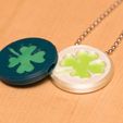 DSC_0423.jpg Free STL file Shamrock 4-leaf clover coin or pendant・3D print design to download
