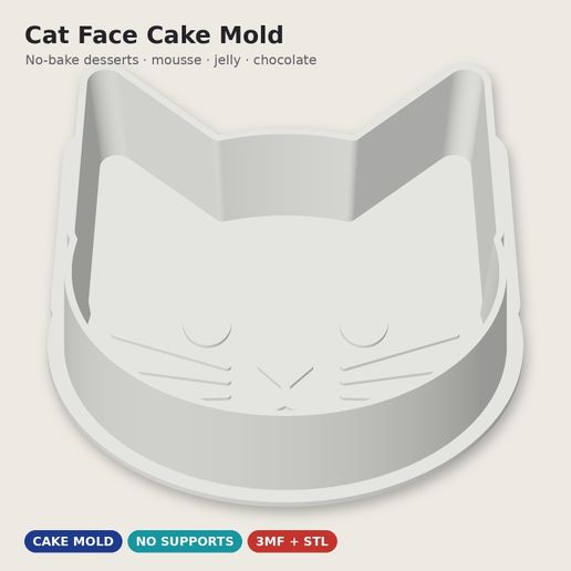 Cat Face Cake Mold - Kitty Dessert Mold - Just 1 Euro