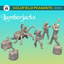 720X720-set-26-lumberjacks-1.jpg STL file Lumberjacks (Goldfield Peasants)・Design to download and 3D print