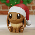 eeveexma02.png Eevee Xmas Chibi Easy Print Pokemon Decor