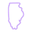 illinois 3.5in.stl STATE OF Illinois COOKIE CUTTER - 4 SIZES TO PRINT, SUPER SHARP CUTTING EDGE!