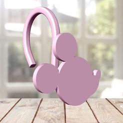 mickey-gancho-2-foto-1.jpg STL file Mickey Mouse Curtain Hook Model 2・3D printable model to download