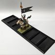 Base-printed-with-Mini.jpg 7x1 Extended Regiment Cavalry Base to use your 25x50mm based cavalry minis for the Older World new 30x60mm base size