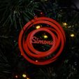 raudona.simona.jpg Christmas tree toy - Personalized name - 3D gyroscope
