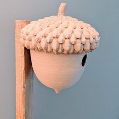 cabane.jpg Fichier STL gratuit Cabane a oiseaux en forme de gland・Objet à télécharger et à imprimer en 3D