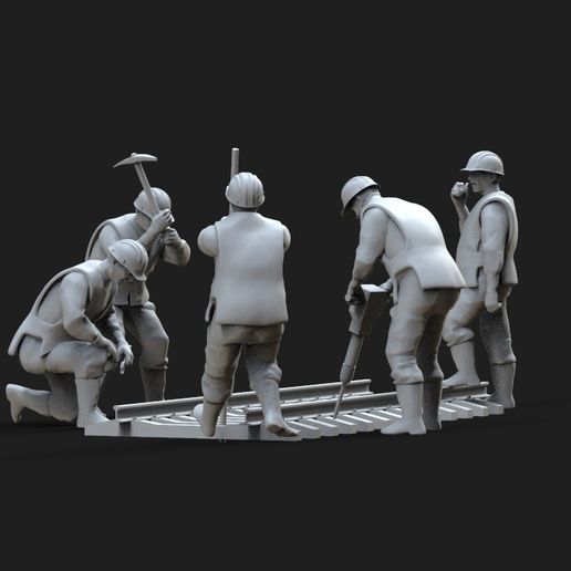 76.54.jpg workers railway 3D print model