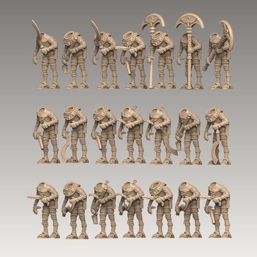 mummy1-lineup-side.jpg 3D file Mummy Pack 1・3D printing idea to download, SharedogMiniatures
