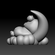 72.png Teddy Bear Ornament Sleeping on Cloud with Moon