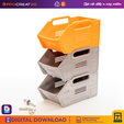 STL-ORGANIZADOR-PORTADA3.png Stackable storage container box. Organizer for materials or tools. STL digital download for 3D printing