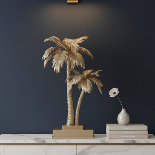 Modern Luxury Gold Palm Tree Sculpture