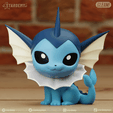 vaporeonA_01.png vaporeon chibi 2 models easy to print cute