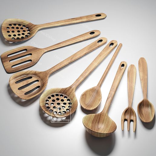 Kitchen Utensils - Digital Files in STL format for CNC 3D model