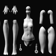 render.png Replacement parts for female Ever After High dolls - articulated