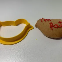 qq.jpg Archivo STL Cortador de galletas: pollito・Plan de impresora 3D para descargar