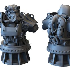 4.jpg Файл 3D Бюст T60 Power Armor 3d Printable・3D-печатная модель для загрузки, dextraguy
