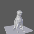 wireframe0007.png Statuette of a lowpoly sitting dog