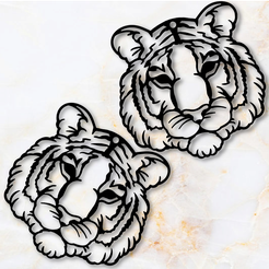 project_20230814_1438038-01.png Archivo STL Pendientes de tigre collar de tigre colgante arte de la pared o llavero joyería・Plan de impresora 3D para descargar