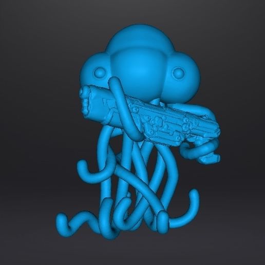 msmartianwlaser9.jpg METAL SLUG MARTIAN WITH LASER RIFLE MINIATURE MODEL FOR SCIFI GAMES RPG