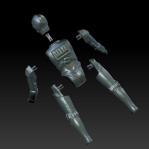 ScreenShot420.jpg 3D-Datei Star-Wars C3PO Kenner Kenner Style Action figure STL OBJ 3D・3D-druckbares Modell zum Herunterladen, DESERT-OCTOPUS