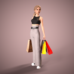 shopping-girl-3.png STL file SHOPPING GIRL 3・3D printing model to download